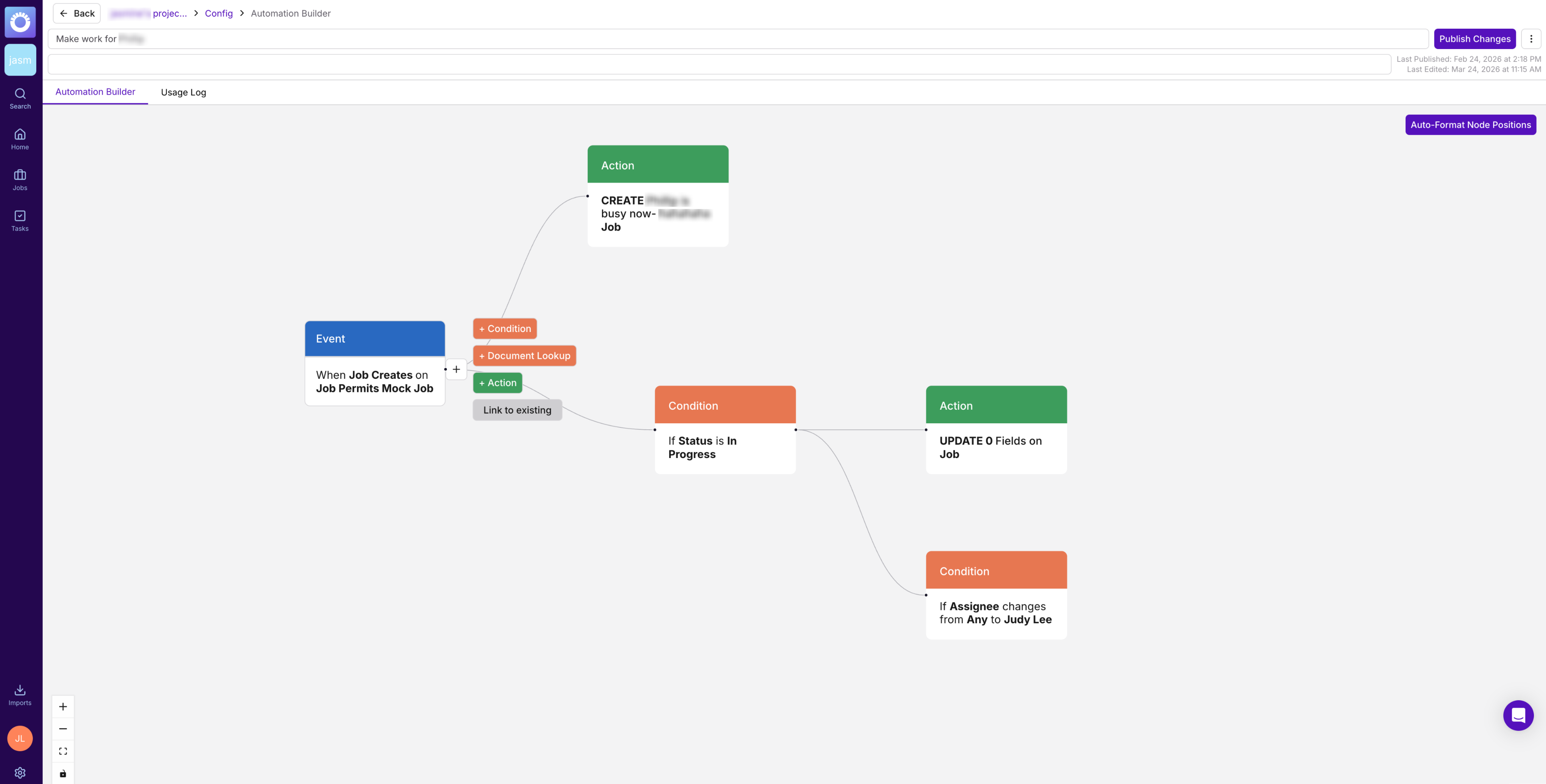 Automation Builder before