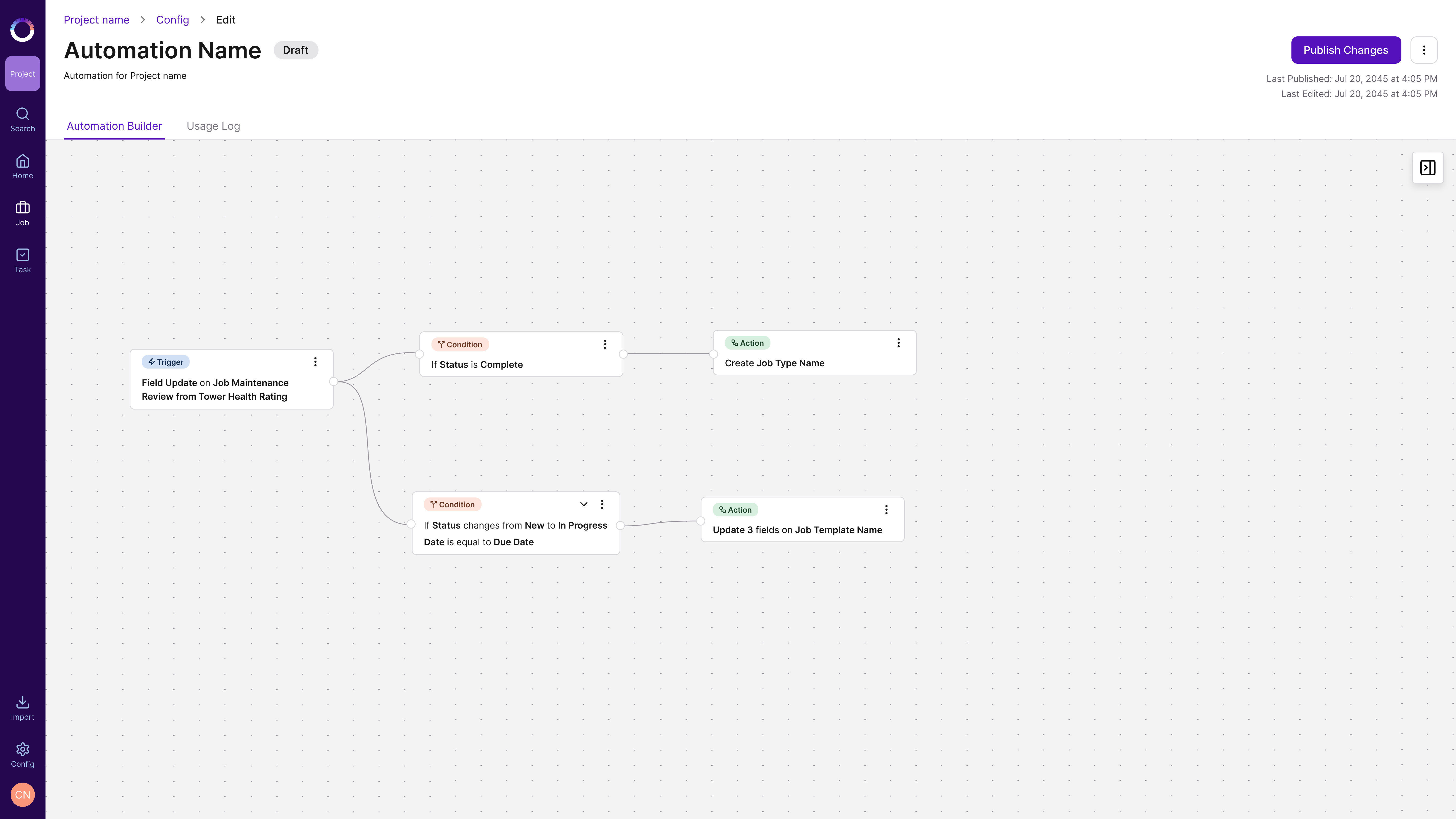 Automation Builder after