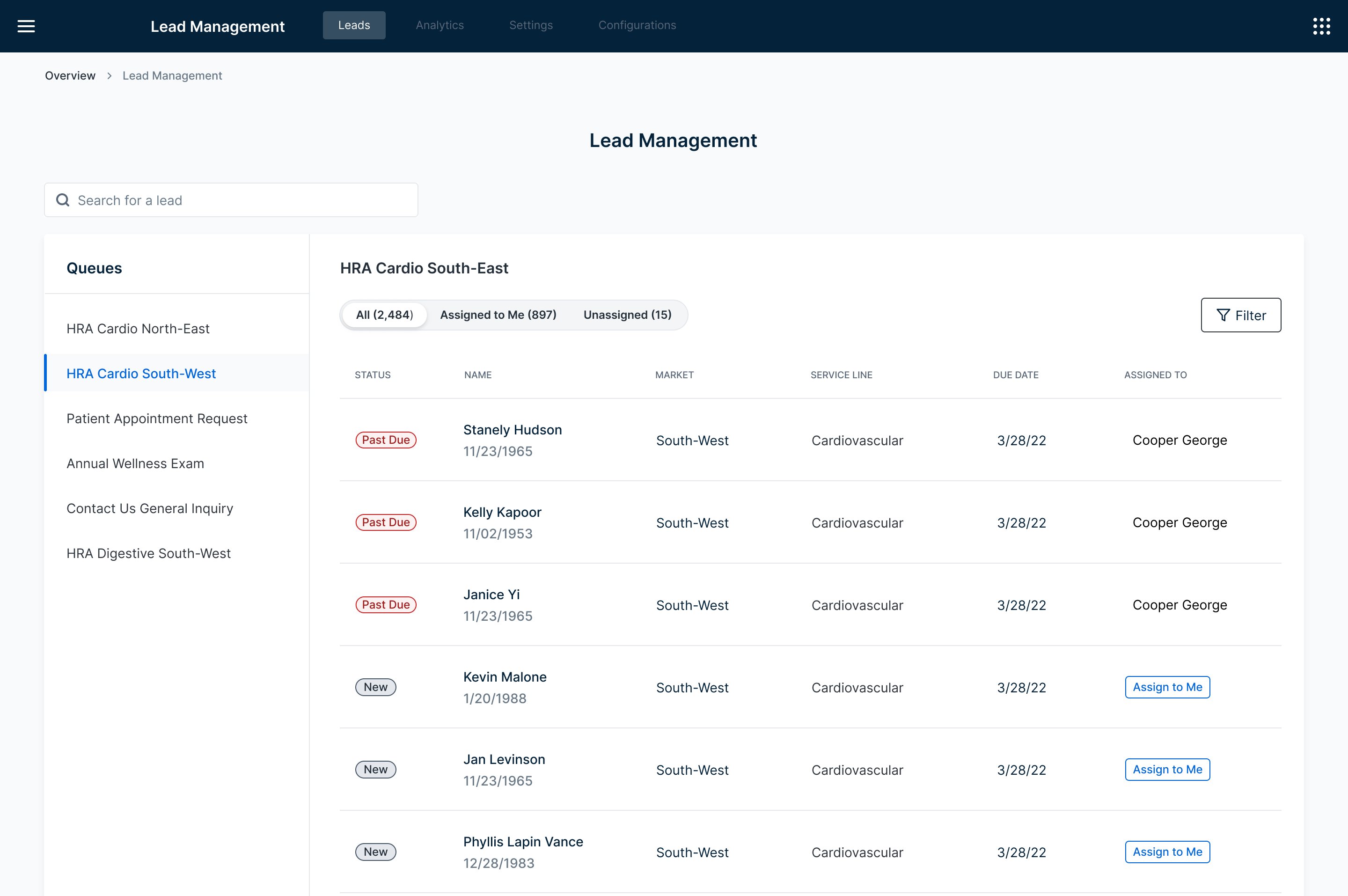 Multiple Queues Lead Management