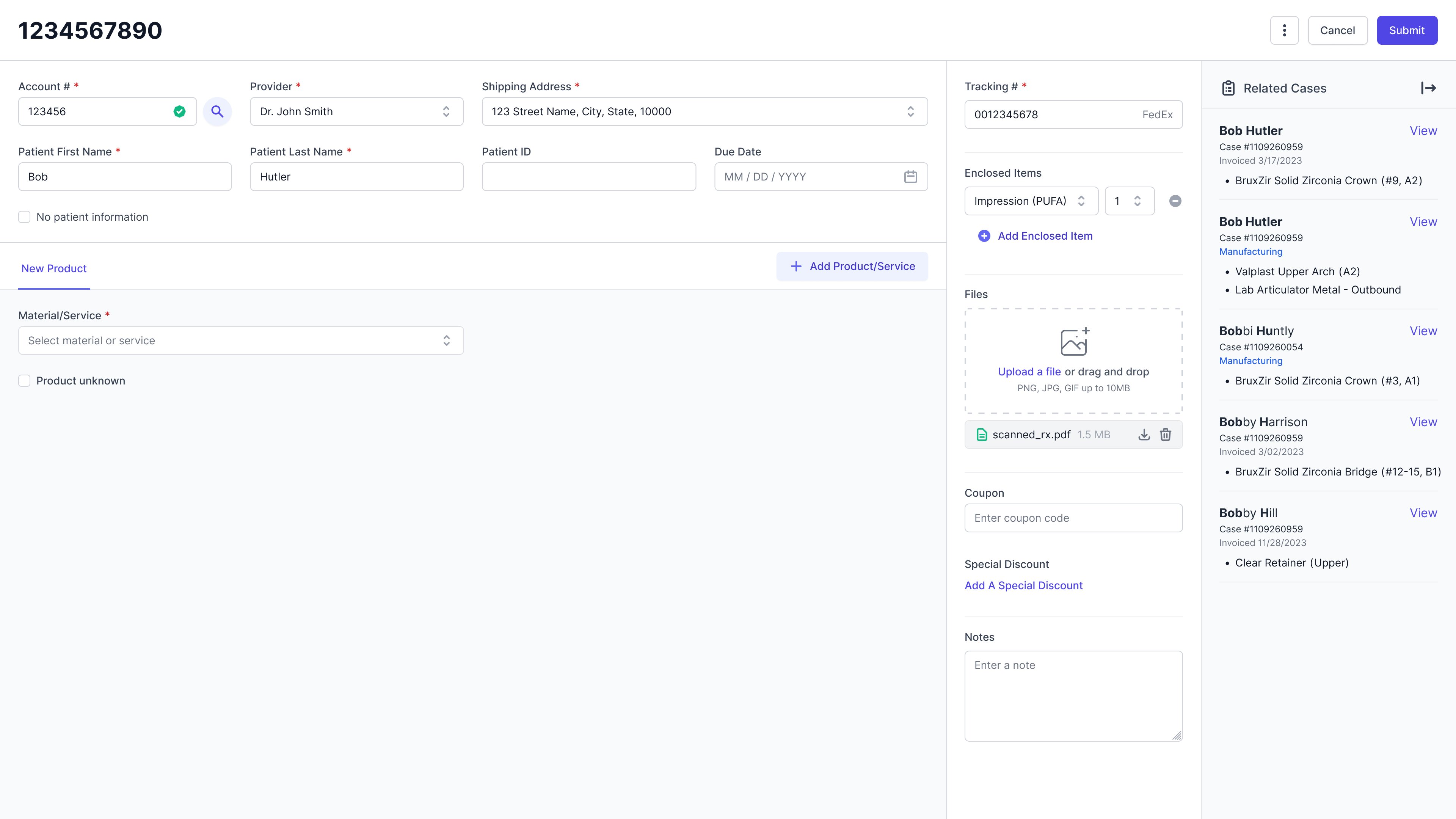 Related Cases Return Entry Redesign